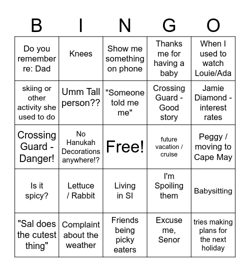 Shelly Two Times Greatest hits Bingo Card