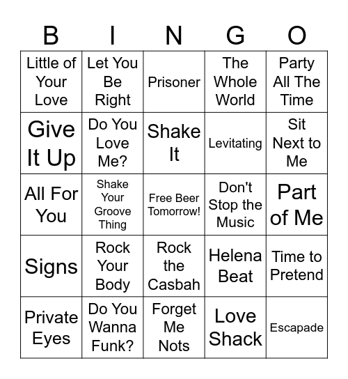 zDouble Clap Bingo Card