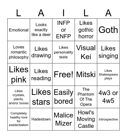 :3 Bingo Card