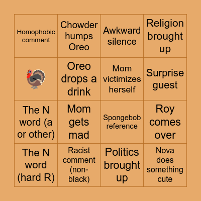 Thanksgiving bingo Card