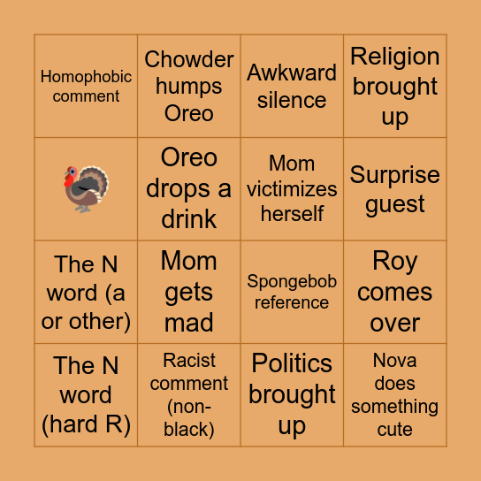 Thanksgiving bingo Card