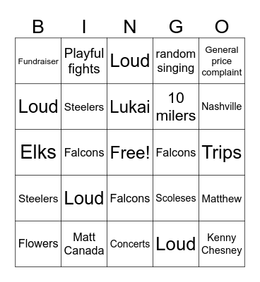 W Bingo Card