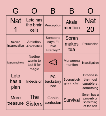 Diggy Diggy Hole Bingo Card