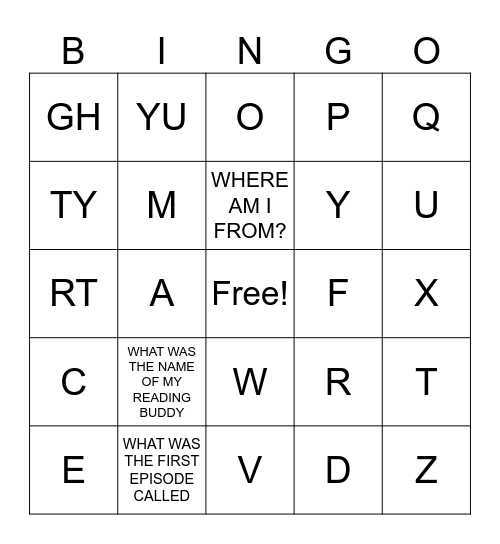 HNRS 2033 BINGO Card