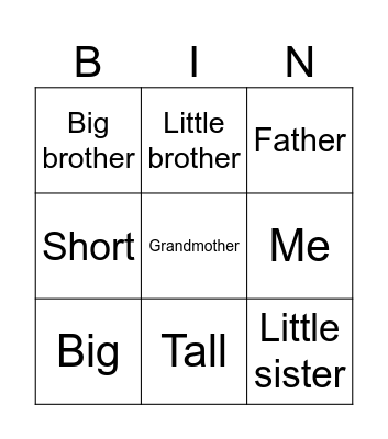 Family bingo Card