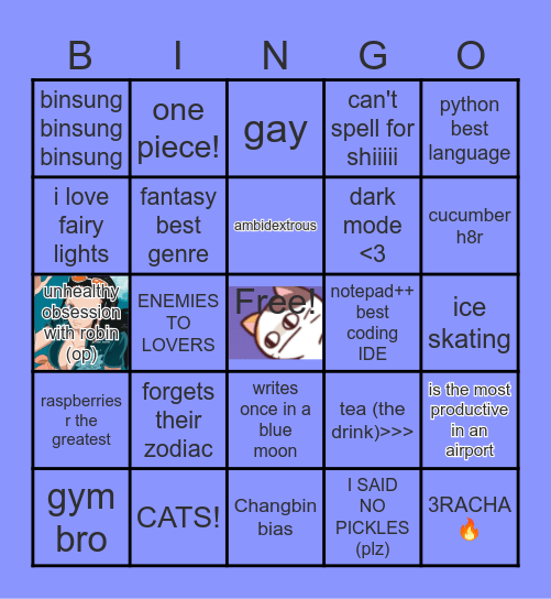 A M U N G O Bingo Card