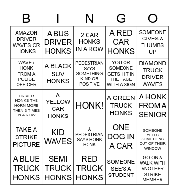 PICKETING BINGO Card