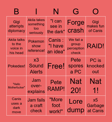 Pokemon Bingo Card