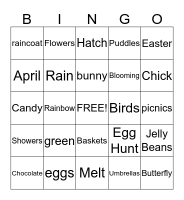 Spring Bingo Card