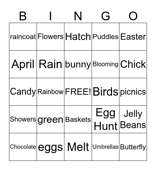 Spring Bingo Card