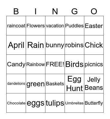 Spring Bingo Card
