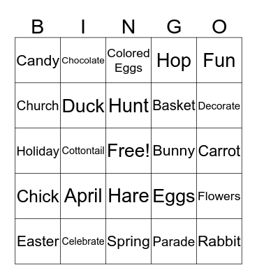 Easter Bingo Card