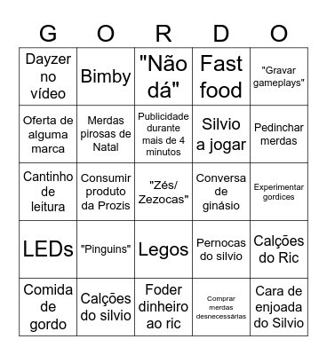Bingo do Ric Bingo Card