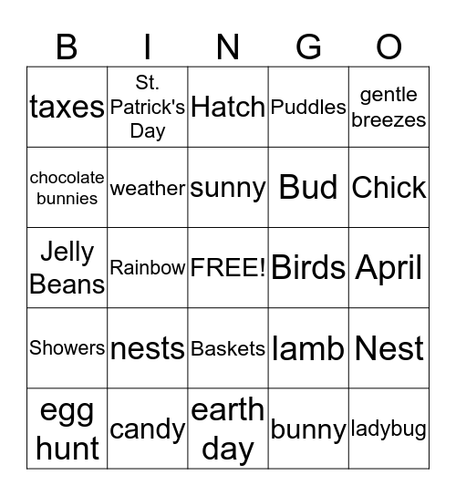 Spring Bingo Card