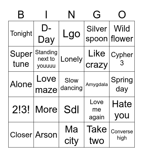 MiniminizzLover 🍉🐥 Bingo Card
