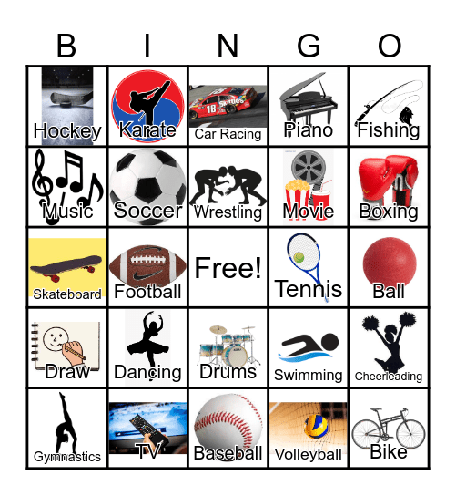 ASL Activity Bingo Card