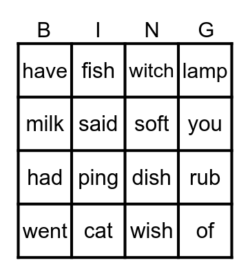 Stitch the witch - Green 10 Bingo Card