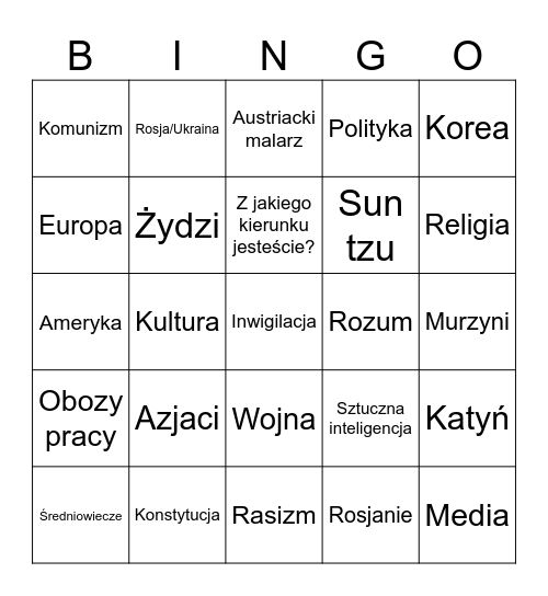 Bugajski-Bingo Card