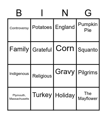 Thanksgiving Bingo Extravaganza Bingo Card