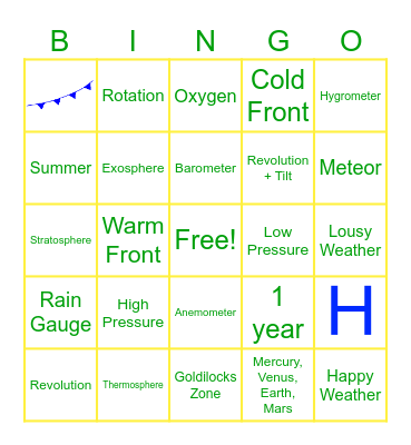 SMITH: Weather Bingo Card