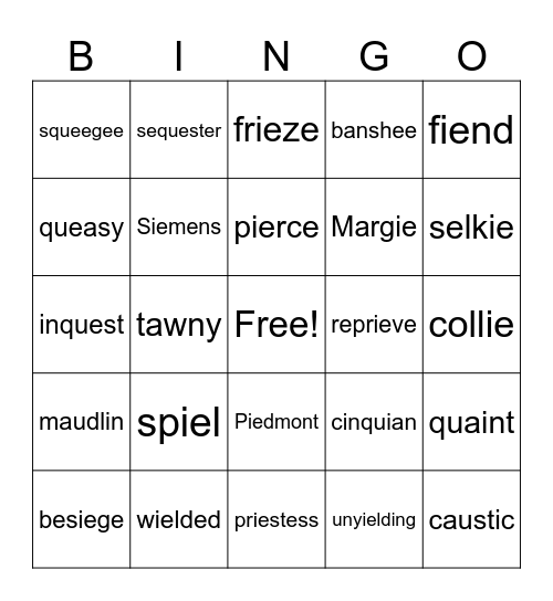 10.20.23 Review ie, qu Bingo Card