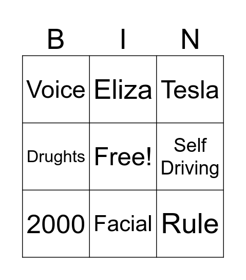 AI Bingo Card