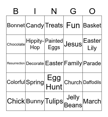 Bunny Bingo Card