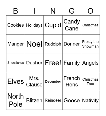 Christmas Bingo Card