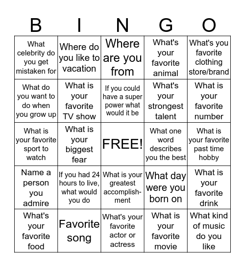 Delta Bingo Card