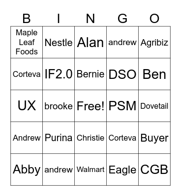 PM/UX All Hands Bingo! Bingo Card