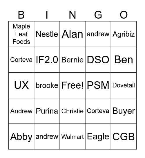 PM/UX All Hands Bingo! Bingo Card