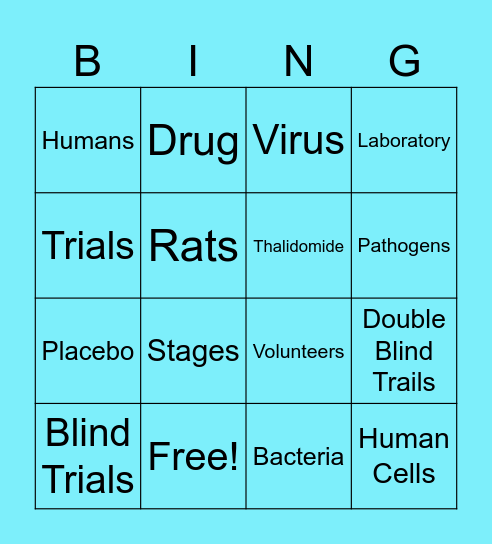 Human Drug Trials Bingo Card