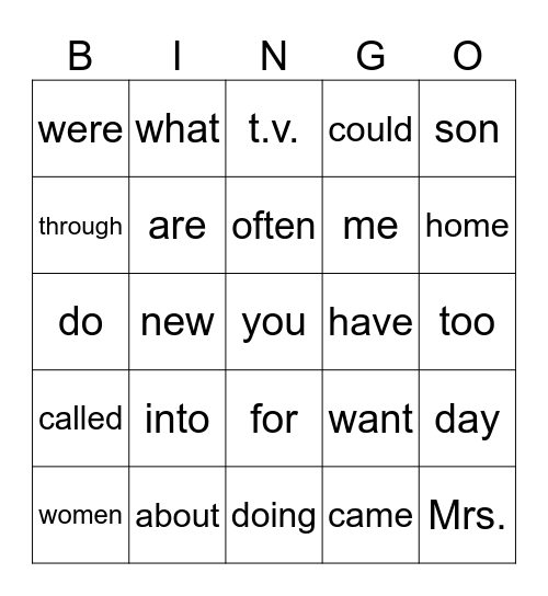 40 Bingo Card