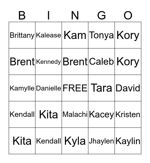 Family Bingo Card