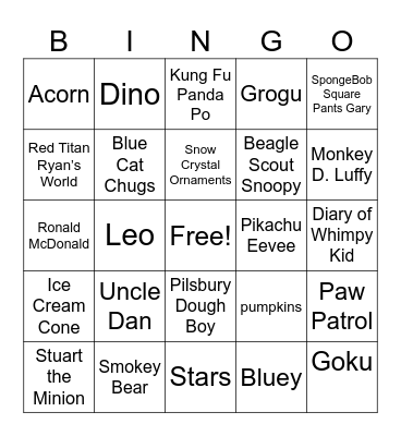 Thanksgiving Bingo Card