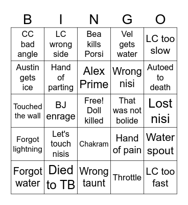 Milk TEA Bingo, BJCC Bingo Card