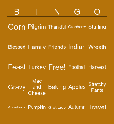 Westworld Thanksgiving BINGO Card