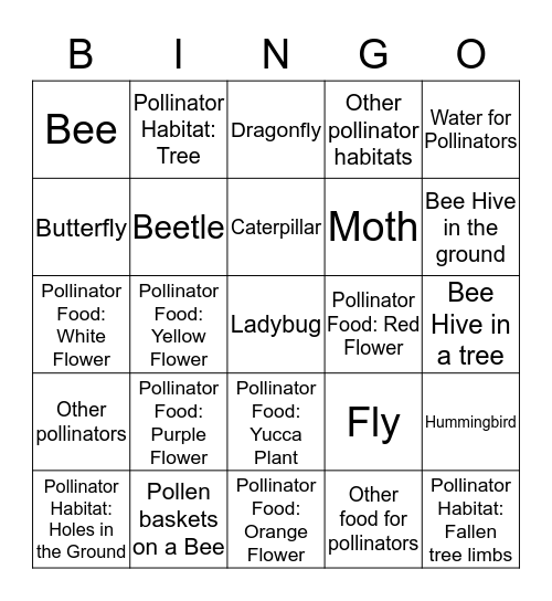 Bee Watchful and Bee Careful Scavenger Hunt Bingo Card