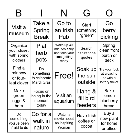 Make the Most of March Bingo Card
