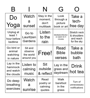 Meditation in May Bingo Card