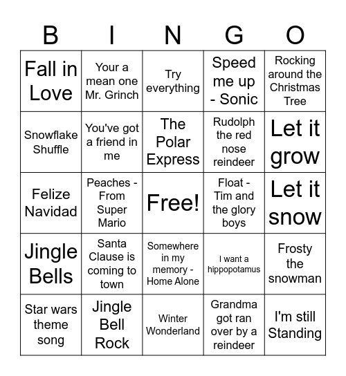 Five Step Squad Bingo Card