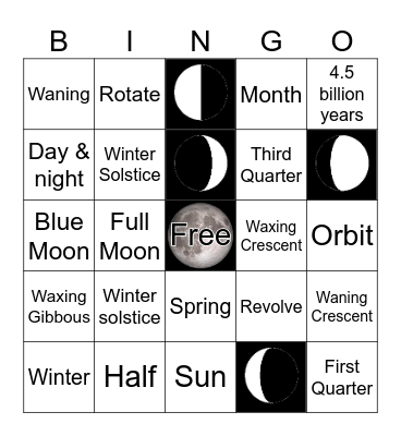 Moon Bingo Card