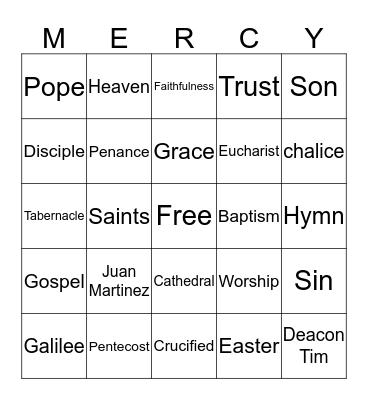 Retreat Bingo Card