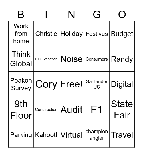 Chris-isms Bingo Card