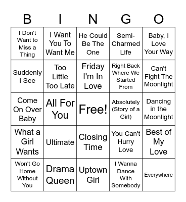 RomCom 3 Bingo Card