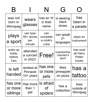 Find Someone Who: Bingo Card
