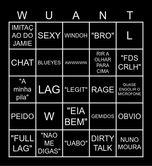 WUANTO BONGO Bingo Card