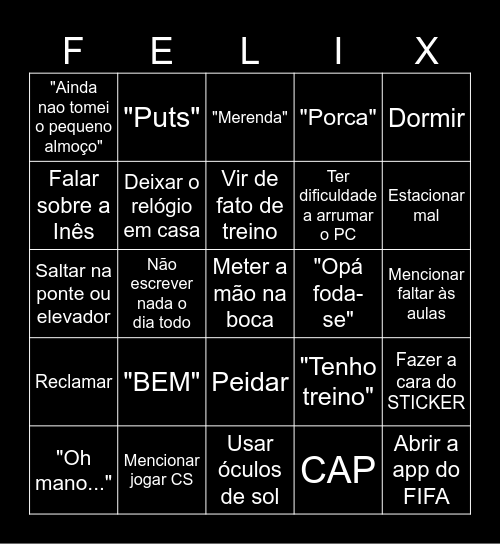 Bingo Felix Bingo Card