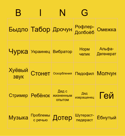 НЕКТОМИ Bingo Card