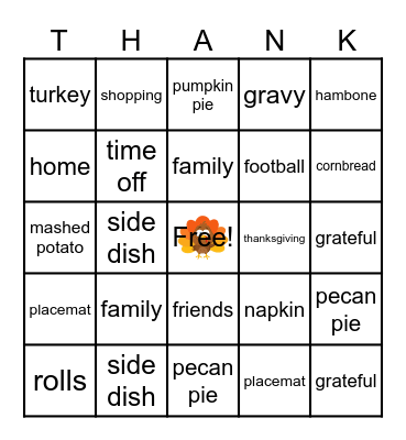 Serving Up Syllables Bingo Card